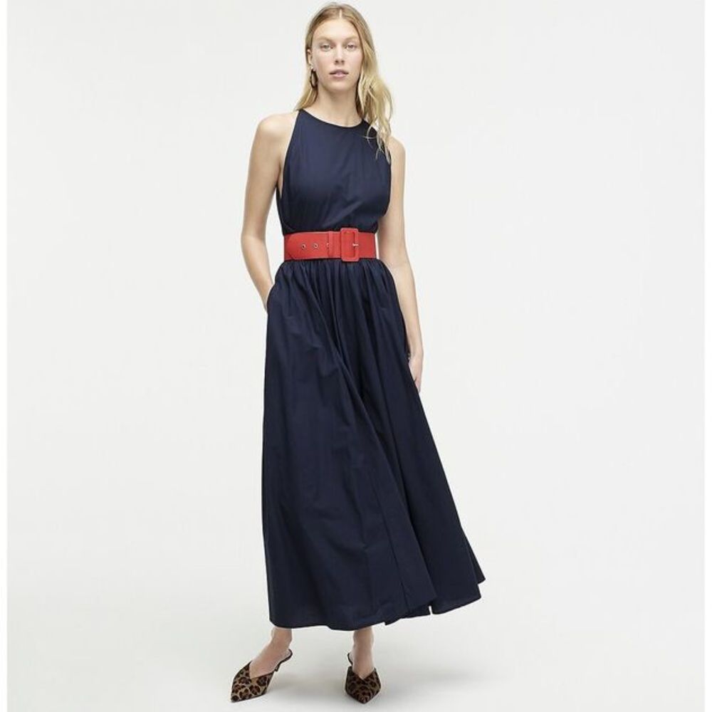 J. Crew Navy Maxi Dress without the belt.